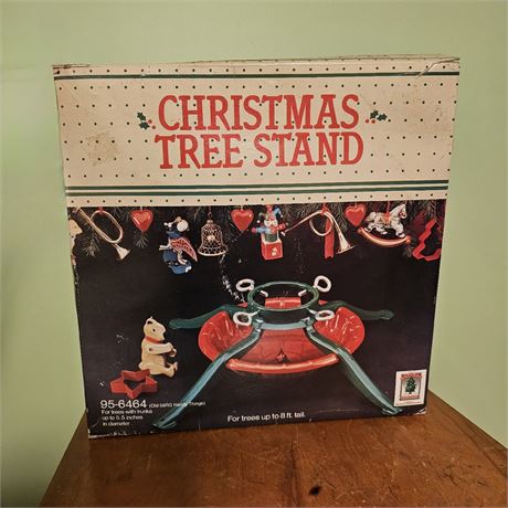 Metal Christmas Tree Stand for Trees Up to 8 ft. Tall, Vintage in Original Box