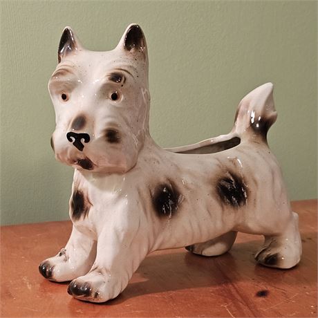 1950's Ceramic Terrier Puppy Planter