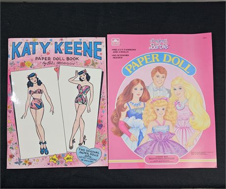 Jewel Secrets Barbie Paper Dolls & Katy Keene Paper Doll Books-NOS