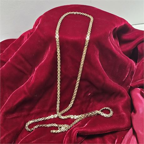Silver chain necklace "925 Italy" gold overlay - hallmark "a star" 30 inches