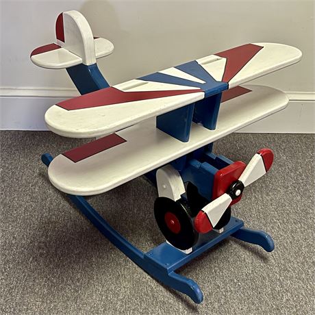 Solid Wood Kids Airplane Rocker