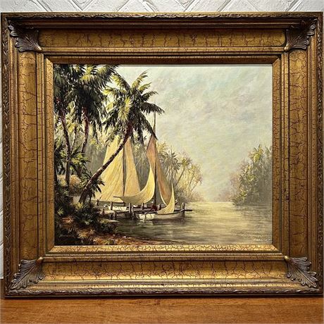Signed Fronckowiak Malarz "Rum Cay" Numbered 17/350 Framed Art Print