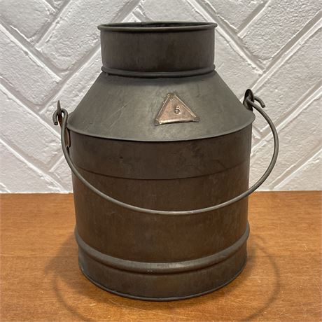 5QT Galvanized Metal Milk Can with Handle