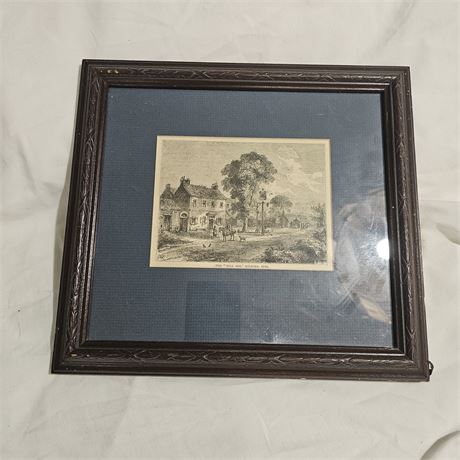 Print depicting "The Bell Inn" in Kilburn, London, as it appeared in 1750.
