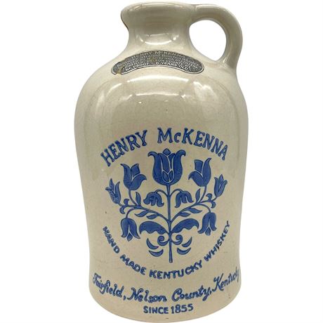 Vtg Henry McKenna Stoneware Kentucky Whiskey Half Gallon Jug