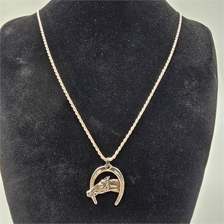 Silver Horse Pendant with Silver 925 Necklace