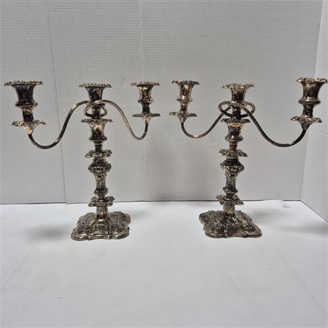 Antique Silver-Plated Candelabras