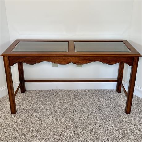 Beveled Glass Top Console Table