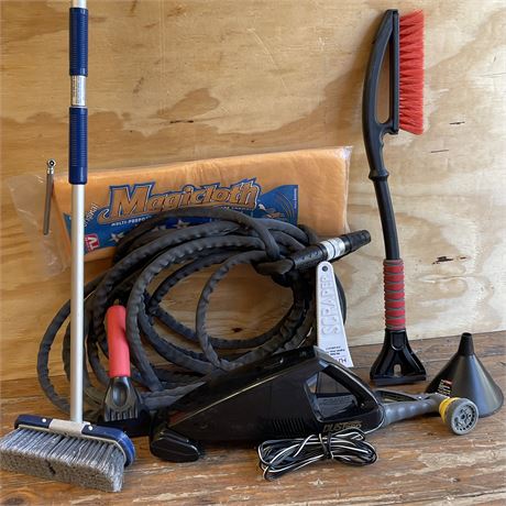 Automotive Group w/ Dust Pro Vac, Magic Cloth Chamois, Brush to Hose and More