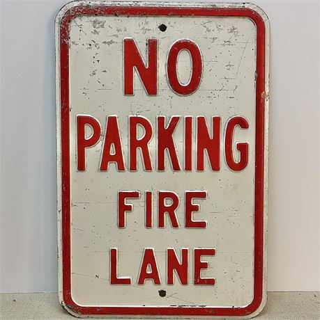 Metal "No Parking Fire Lane" Sign