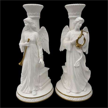 1989 Lenox Bone China "Angels of Light" Candlesticks