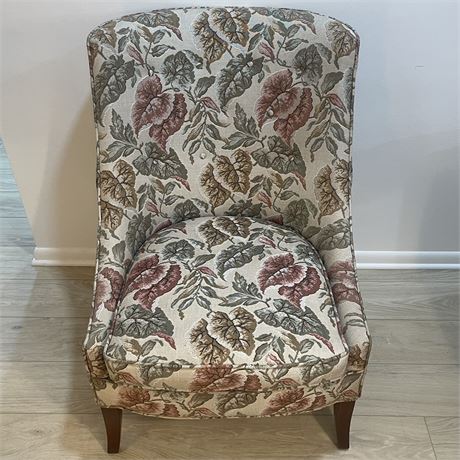Upholstered Armless Accent Chair with Plastic Protective Covering