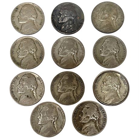 1942-1945 35% Silver Jefferson "War Nickels"