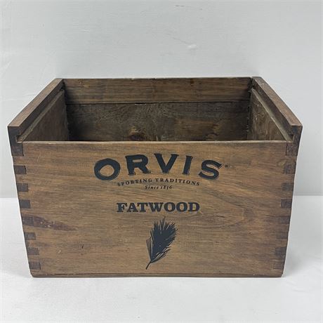 Vintage Orvis Fatwood Wood Shipping Crate