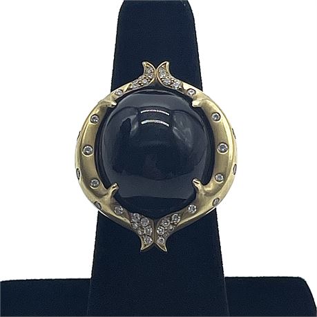 Black Onyx & Diamond 18K Gold Donald Huber Ring