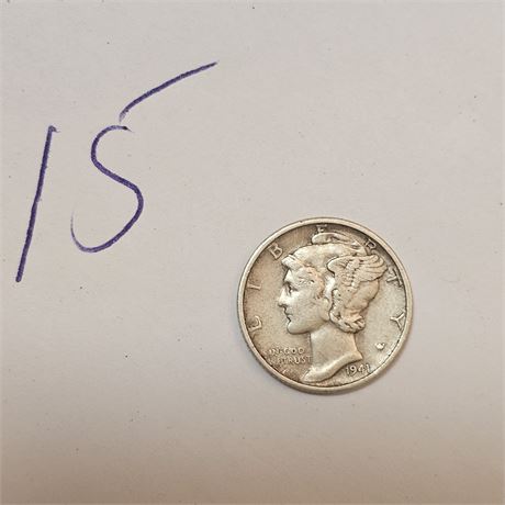 1941 S Mercury Silver Dime