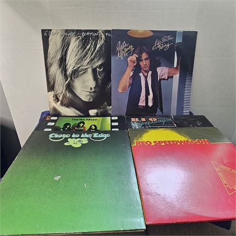 Eddie Money, REO Speedwagon & Yes, Vinyl Album Lot