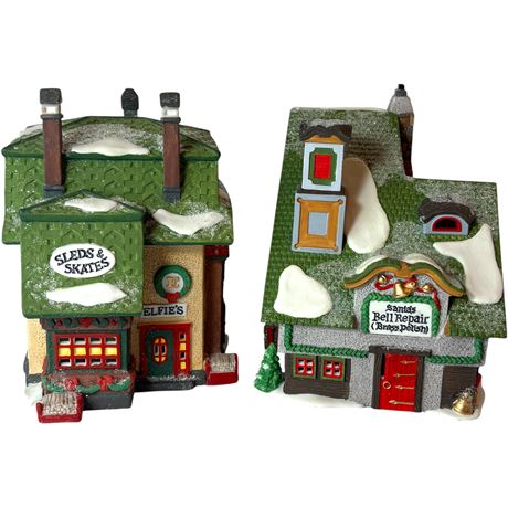1992 and 1996 Heritage Village Collections North Pole Series w/ Original Boxes