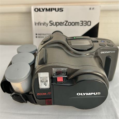 Olympus Infinity SuperZoom 330 Camera w/ Film & Manual