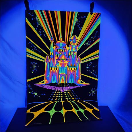 Original 1969 “House of Stone” psychedelic black light poster by Michael Rhoads
