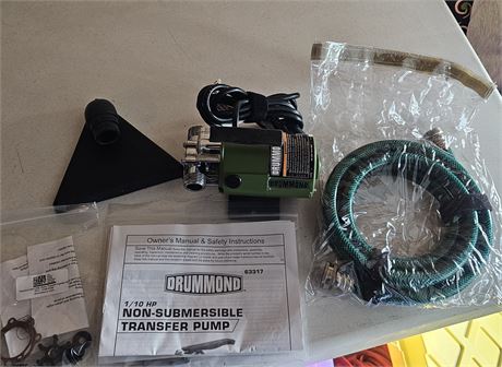 Drummond 1/10 HP Non-Submersible Transfer Pump-New, NO BOX