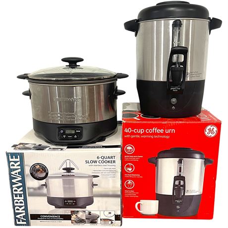 Farberware 6-Quart Slow Cooker & General Electric 40-Cup Coffee Urn