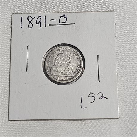 1891-O Seated Liberty Dime,Silver