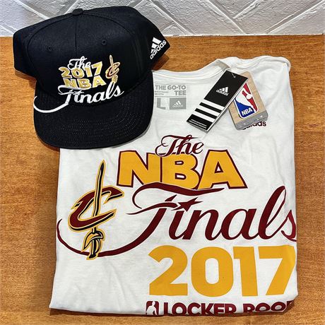 NEW - The 2017 NBA Finals Adidas Large T-Shirt w/ Cap