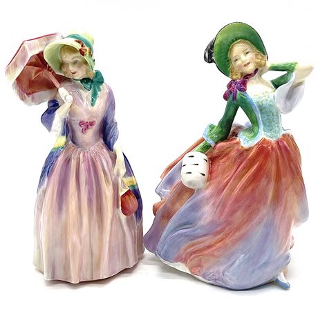 Royal Doulton "Miss Demure" and "Autumn Breezes" Figurines