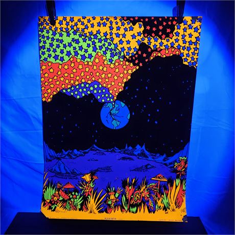 1971 "Rebirth" Black Light Poster by Rudy Milian