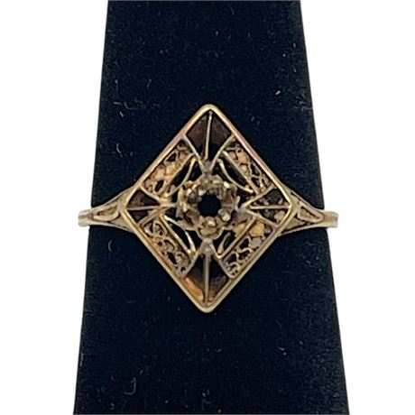 14K Gold Size 5.75 Ring - Missing Stones