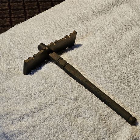 Antique Art Deco Moroccan Brass Etched Sugar Hammer