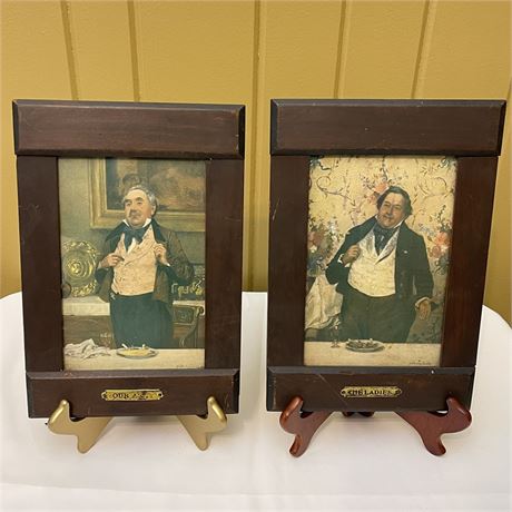 Antique W. Dendy Sadler Georgian Gentleman Toast Wood Framed Prints
