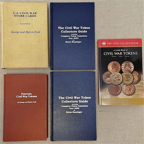 (5) Civil War Token Collector Guide Books