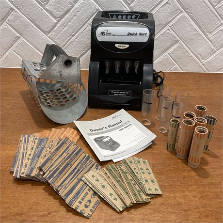 Royal Sovereign Quick Sort Coin Machine w/ Coin Wrappers and Scooper