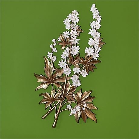 MCM Syroco 4860 Carved Molded Wood Pulp Floral Wall Hanging
