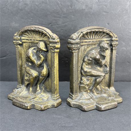 "The Thinker" Metal Bookends