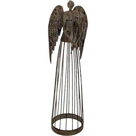 26" Antiqued Metal Garden Angel Statue