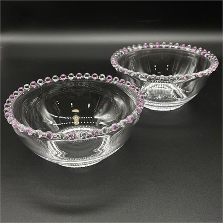 Pair of Vtg Imperial Glass Candlewick Fruit Bowls