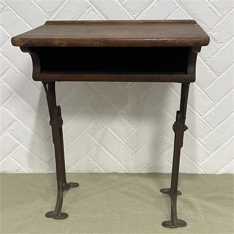 Old Chandler Adjustable Cast Iron Childs School Desk