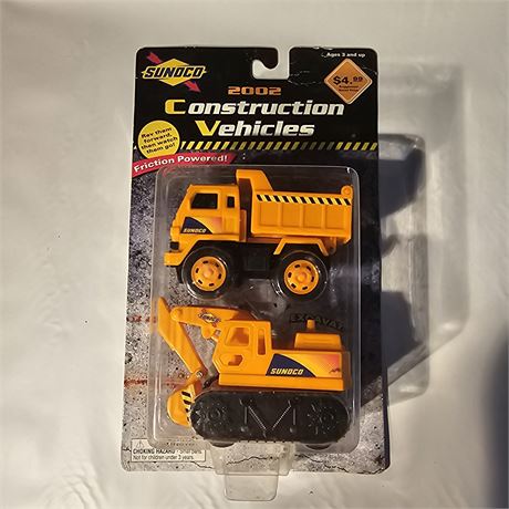 Sunoco 2002 Construction Vehicles toy set, which includes a dump truck
