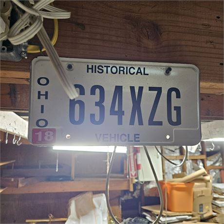 Historical Ohio License Plate