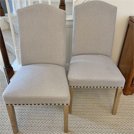 Pair of Upholstered Nailhead Trim Chairs