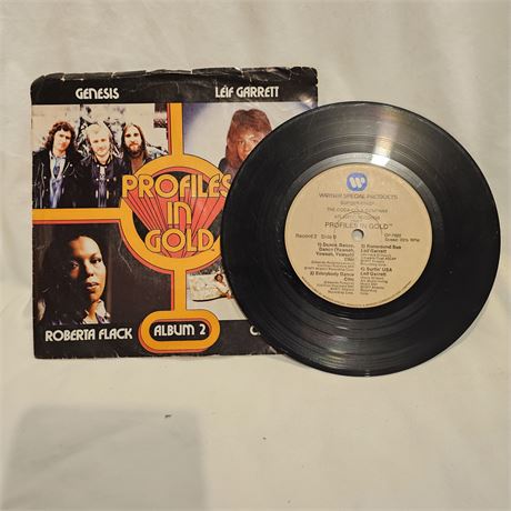 7-inch vinyl record and its sleeve for "Profiles in Gold," Album 2.