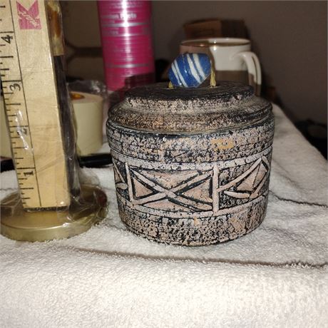 Decorative lidded Jar