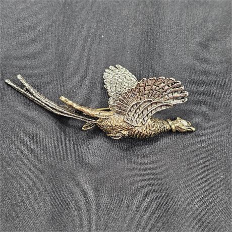 Vintage Arthur Pepper Bird Brooch Scissortail Art Signed Art Deco Two Tone