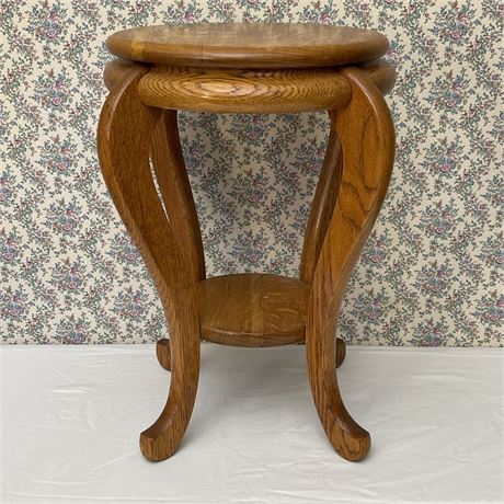 Two Tier Solid Oak Plant Stand