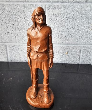 1987 Red Mill Indian Holding a Rifle~Hand Crafted Resin Sculpture