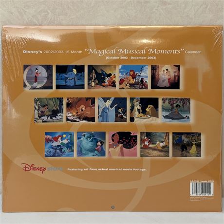Sealed Disney's 2002/2003 15 Month "Magical Musical Moments" Calendar