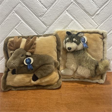 JAAG Plush Moose and Husky 3D Decorative Pillows